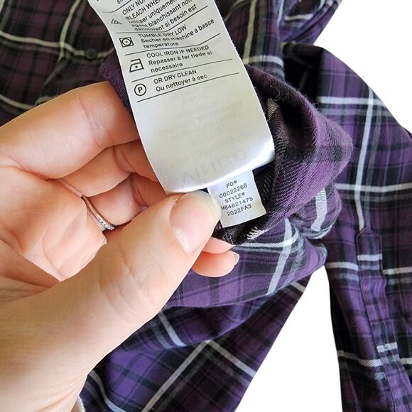 Vince Mens Berkeley Plaid Shirt Size XL Purple Classic Fit Button Down Collared - Picture 8 of 11